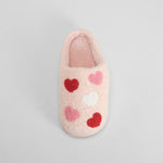 Zapatilla casa borreguito corazones rosa OLYNE