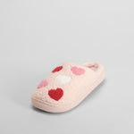 Zapatilla casa borreguito corazones rosa OLYNE
