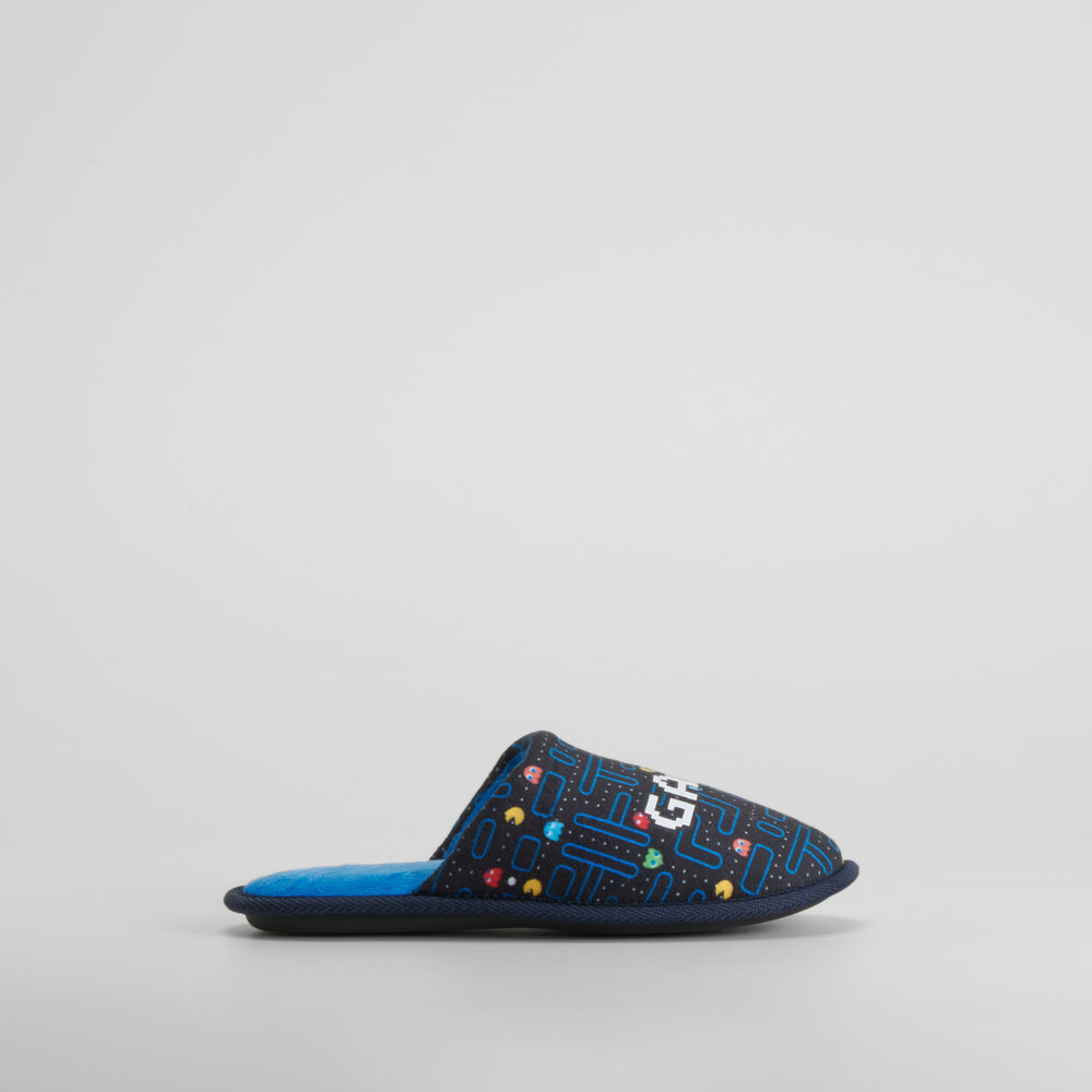 Zapatilla de casa diseño retro game azul OLYNE