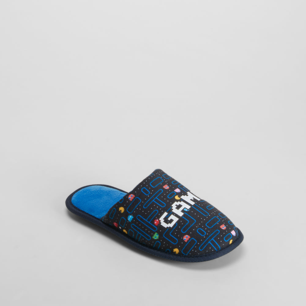 Zapatilla de casa diseño retro game azul OLYNE