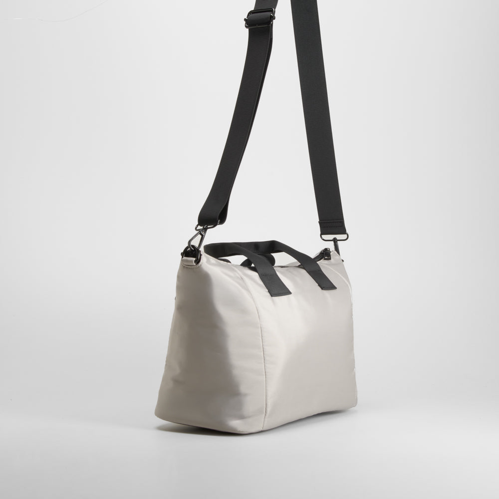 Bolso asa larga nylon blanco NYC