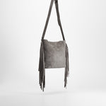 Bolso cruzado con flecos y estrellas gris NYC
