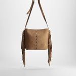 Bolso bandolera flecos estrellas marrón NYC
