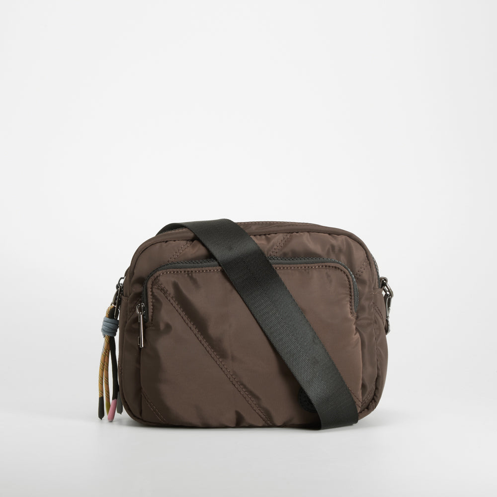 Bolso bandolera nylon marrón NYC