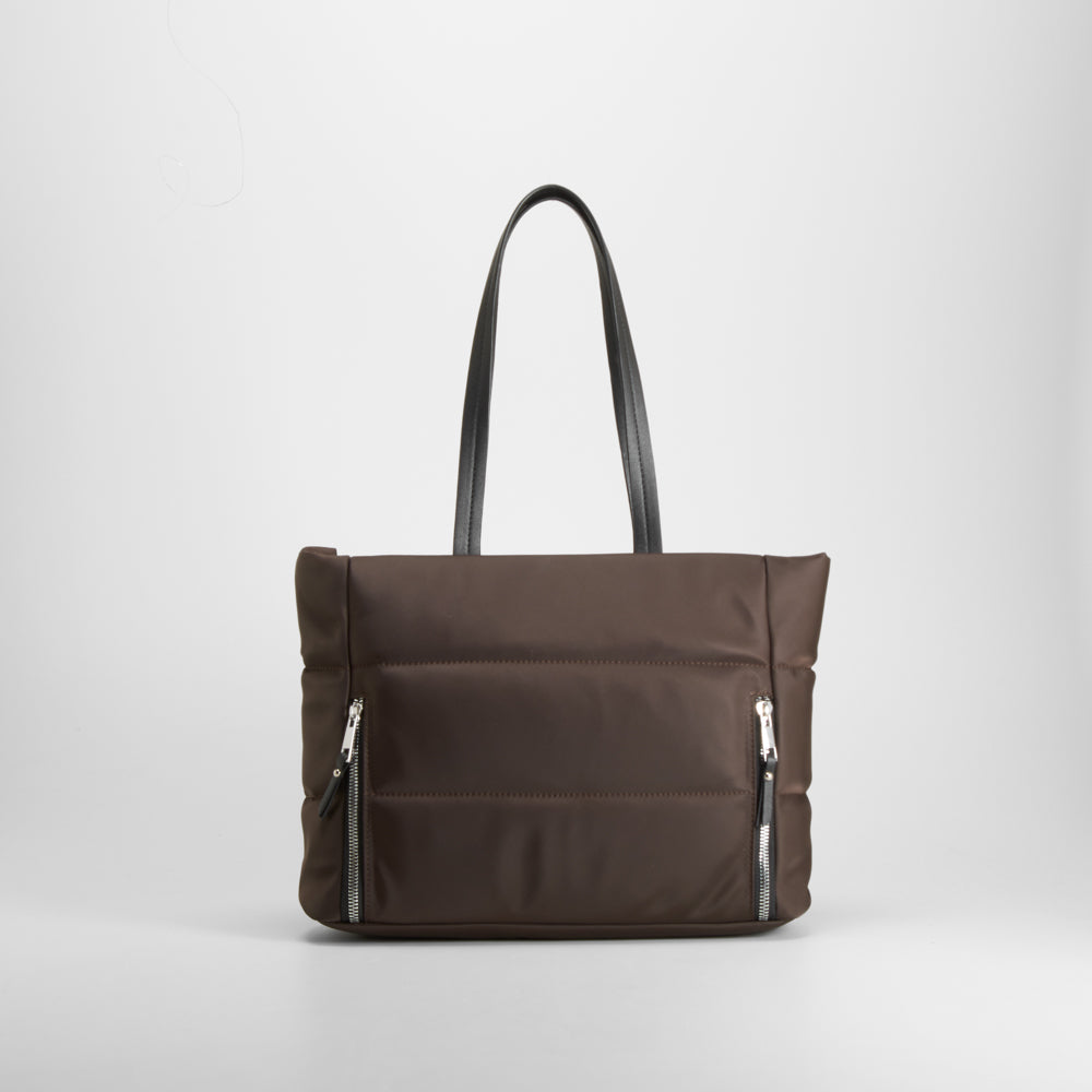 Bolso shopper nylon marrón NYC