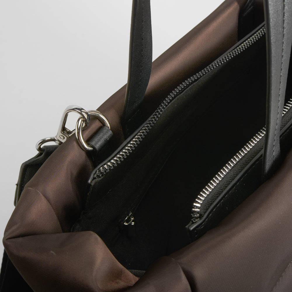 Bolso shopper nylon marrón NYC