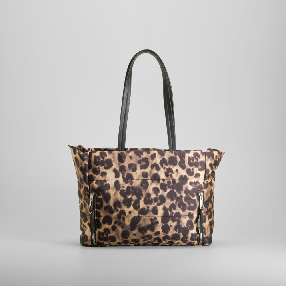 Bolso estampado leopardo asas multicolor NYC