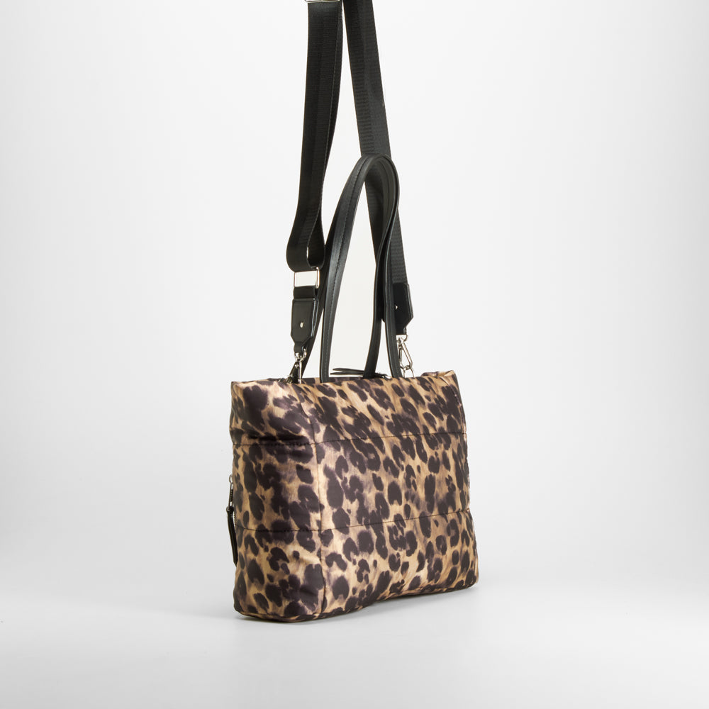 Bolso estampado leopardo asas multicolor NYC