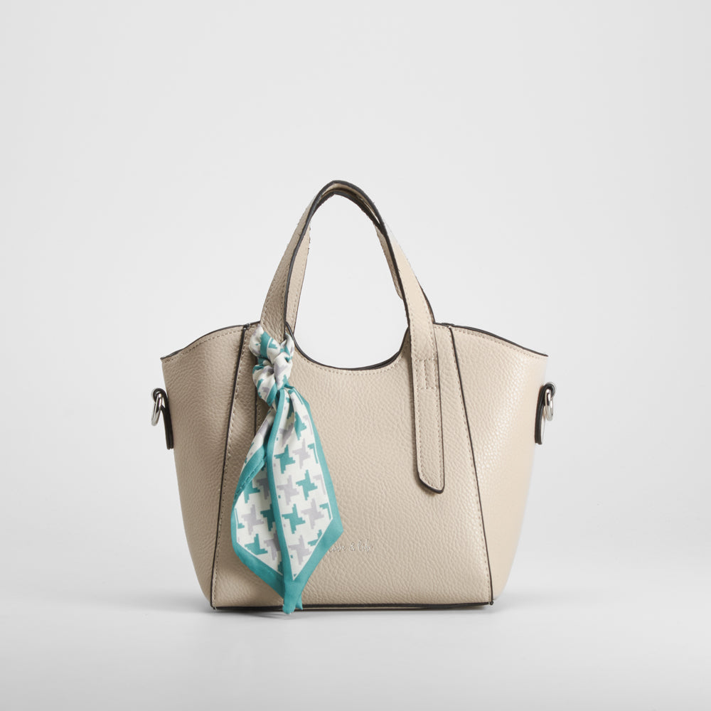 Bolso bandolera con pañuelo beige PICCOLA PIU