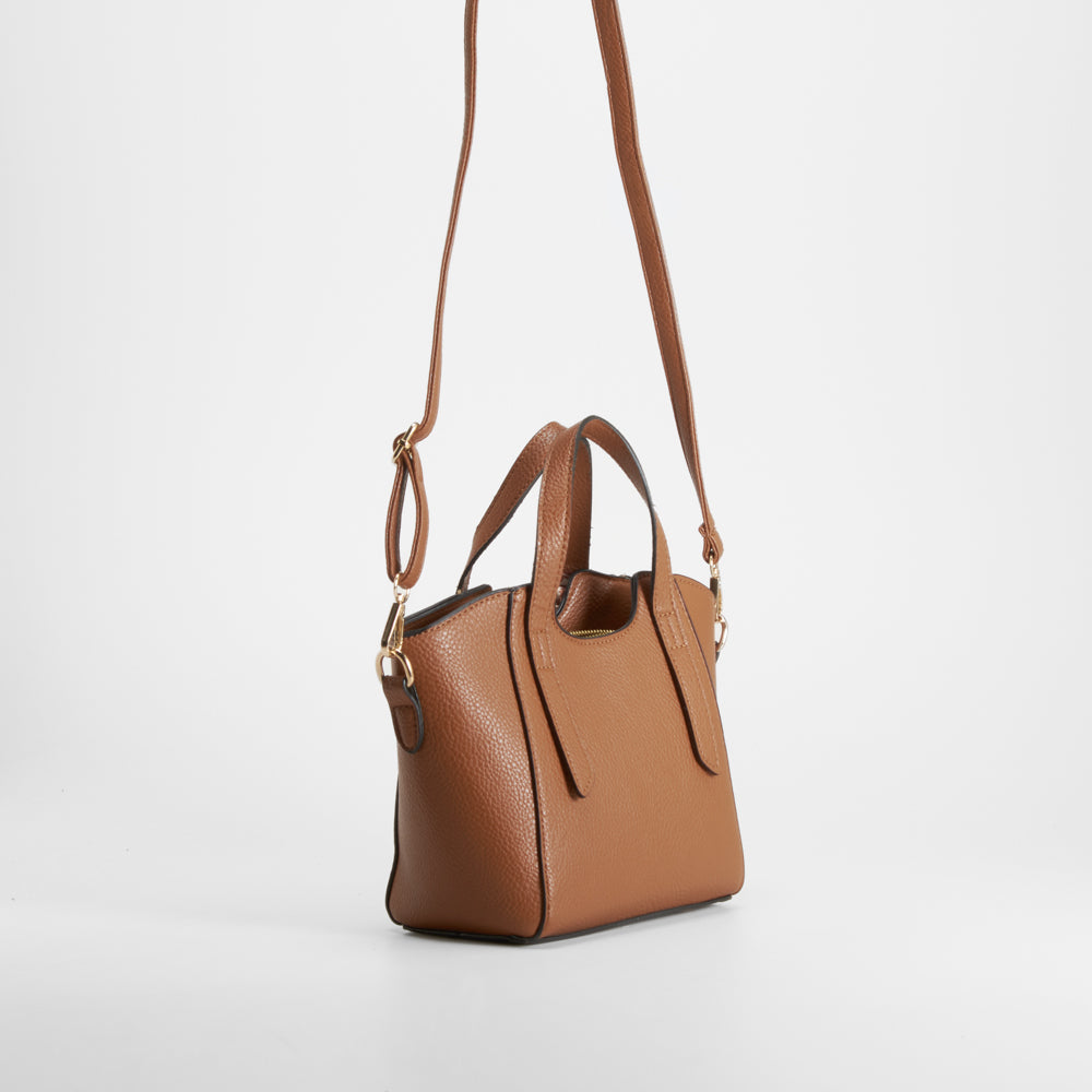 Bolso bandolera con pañuelo marrón PICCOLA PIU