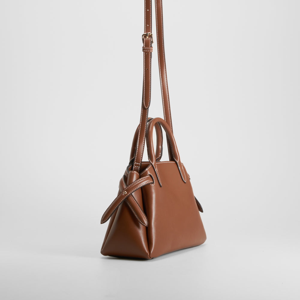 Bolso de mano marrón Piccola Piu