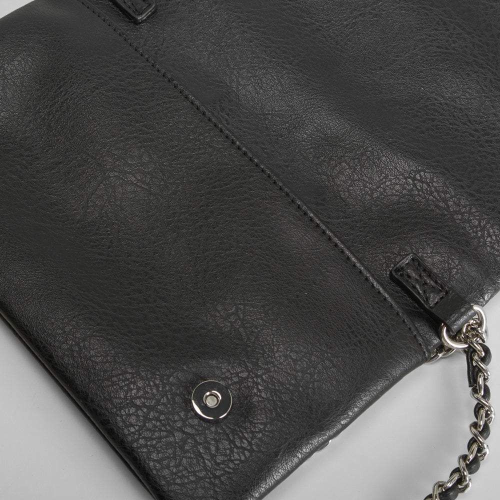 Bolso bandolera diseño metálico negro PICCOLA PIU