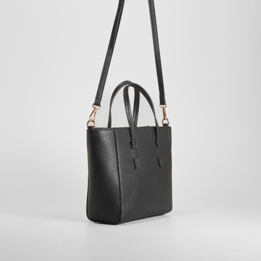 Bolso doble asa negro elegante PICCOLA PIU