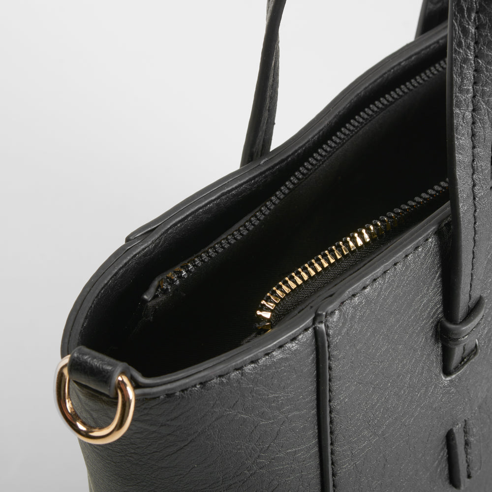 Bolso doble asa negro elegante PICCOLA PIU