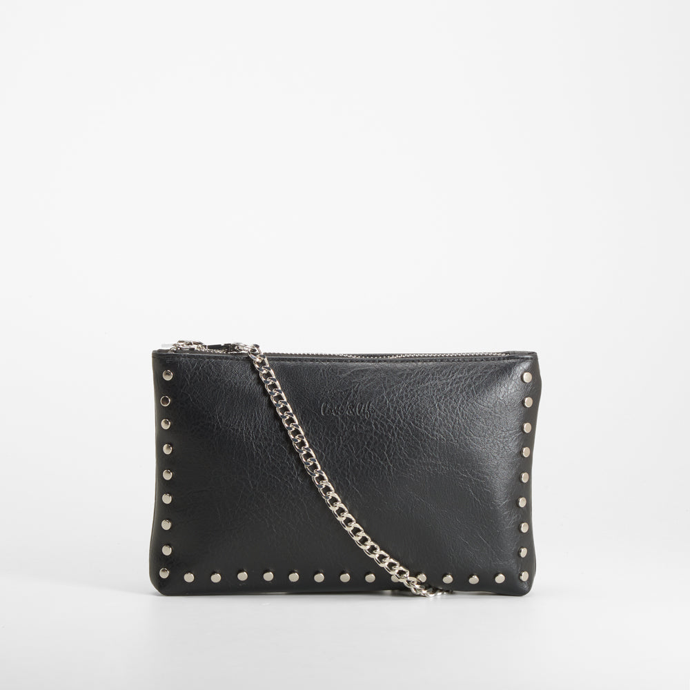 Bolso bandolera tachas cadena negro PICCOLA PIU