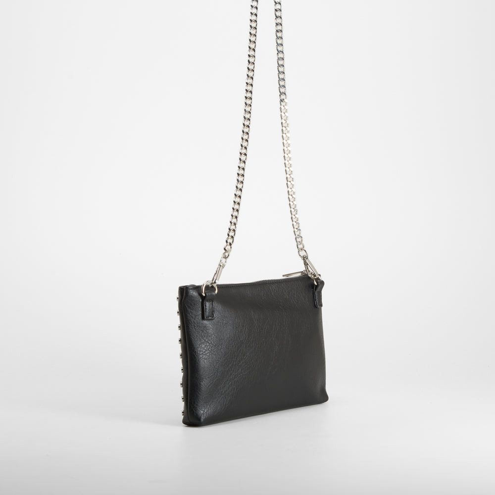 Bolso bandolera tachas cadena negro PICCOLA PIU