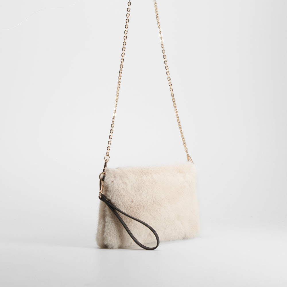 Bolso bandolera pelo blanco PICCOLA PIU