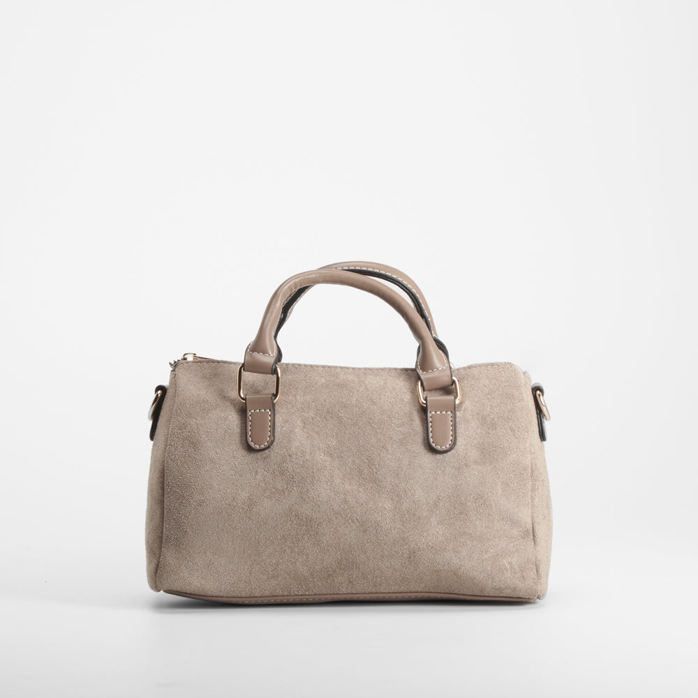 Bolso bombé efecto cuero marrón Piccola Piu