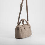 Bolso bombé efecto cuero marrón Piccola Piu