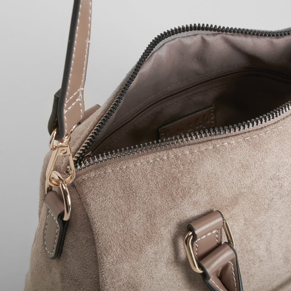 Bolso bombé efecto cuero marrón Piccola Piu