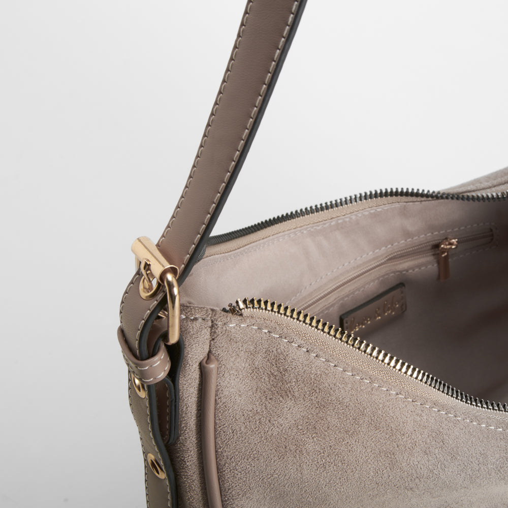 Bolso góndola efecto ante beige Piccola Piu