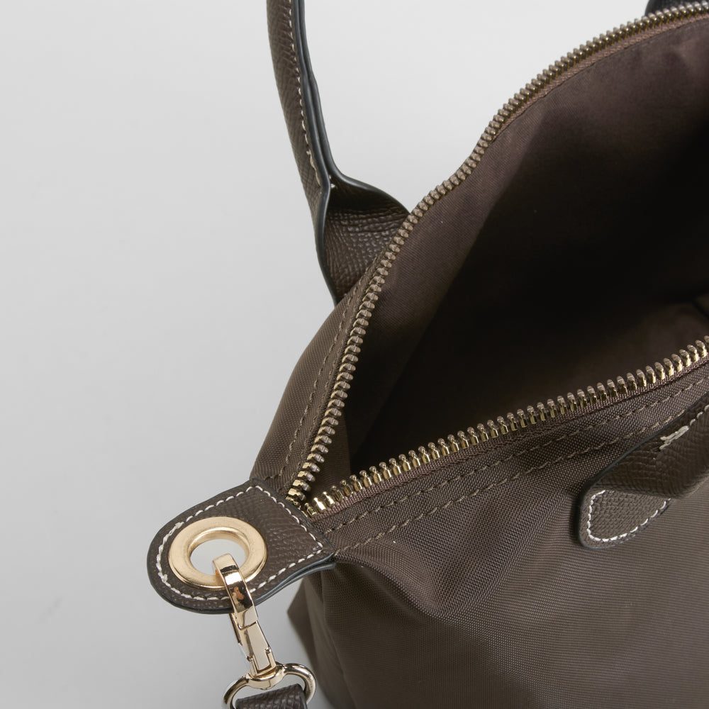 Bolso bandolera asa doble marrón PICCOLA PIU