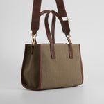 Bolso shopper canvas marrón PICCOLA PIU