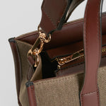 Bolso shopper canvas marrón PICCOLA PIU