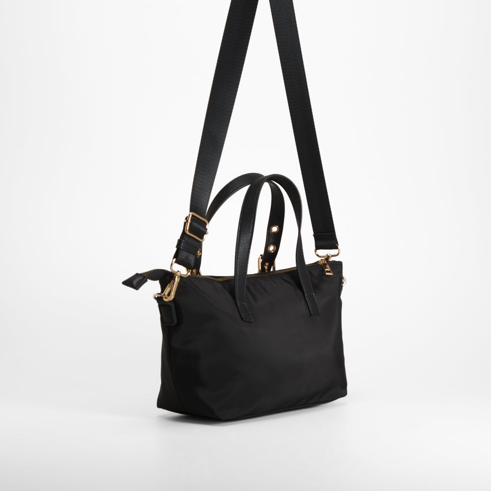 Bolso asa larga nylon negro PICCOLA PIU