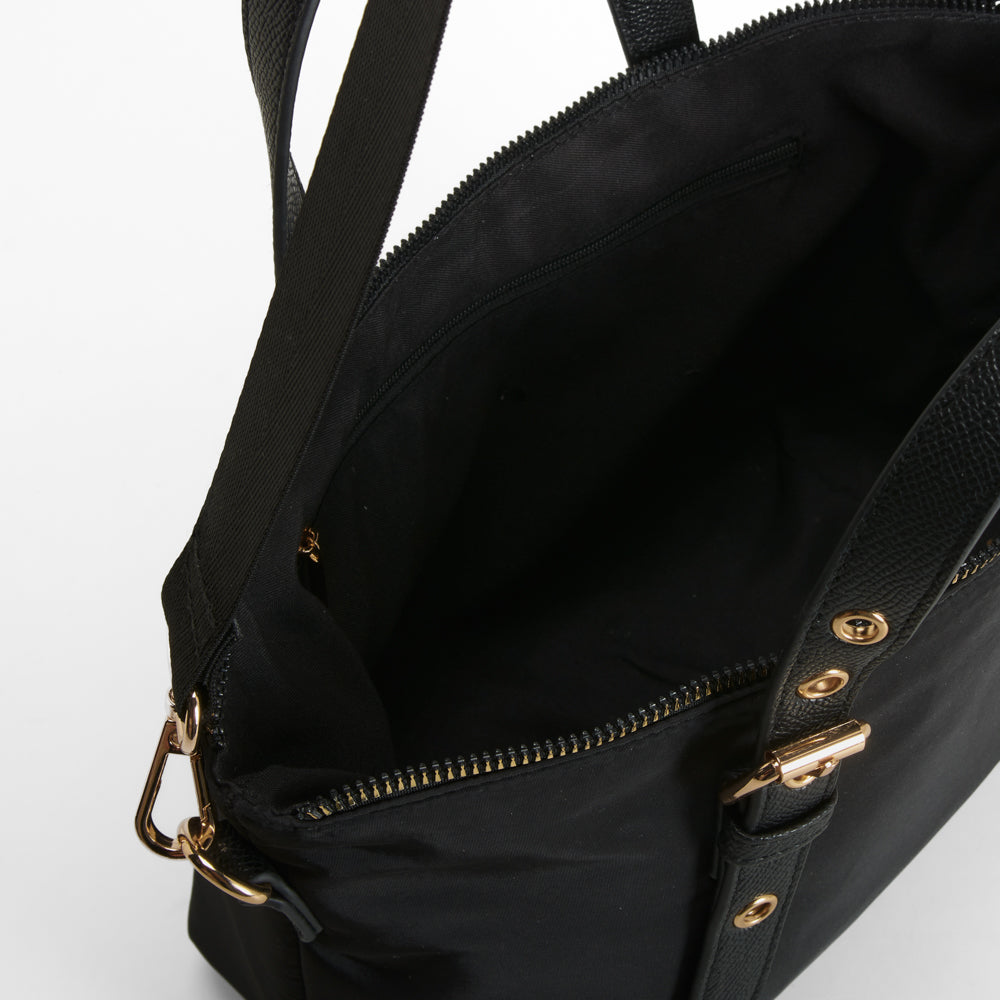Bolso asa larga nylon negro PICCOLA PIU