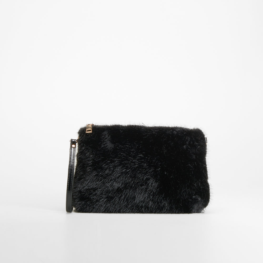Bolso pelo cadena negro Piccola Piu