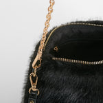 Bolso pelo cadena negro Piccola Piu