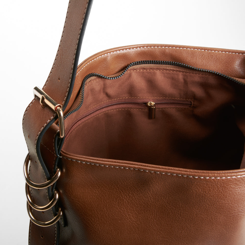 Bolso bandolera marrón elegante PICCOLA PIU