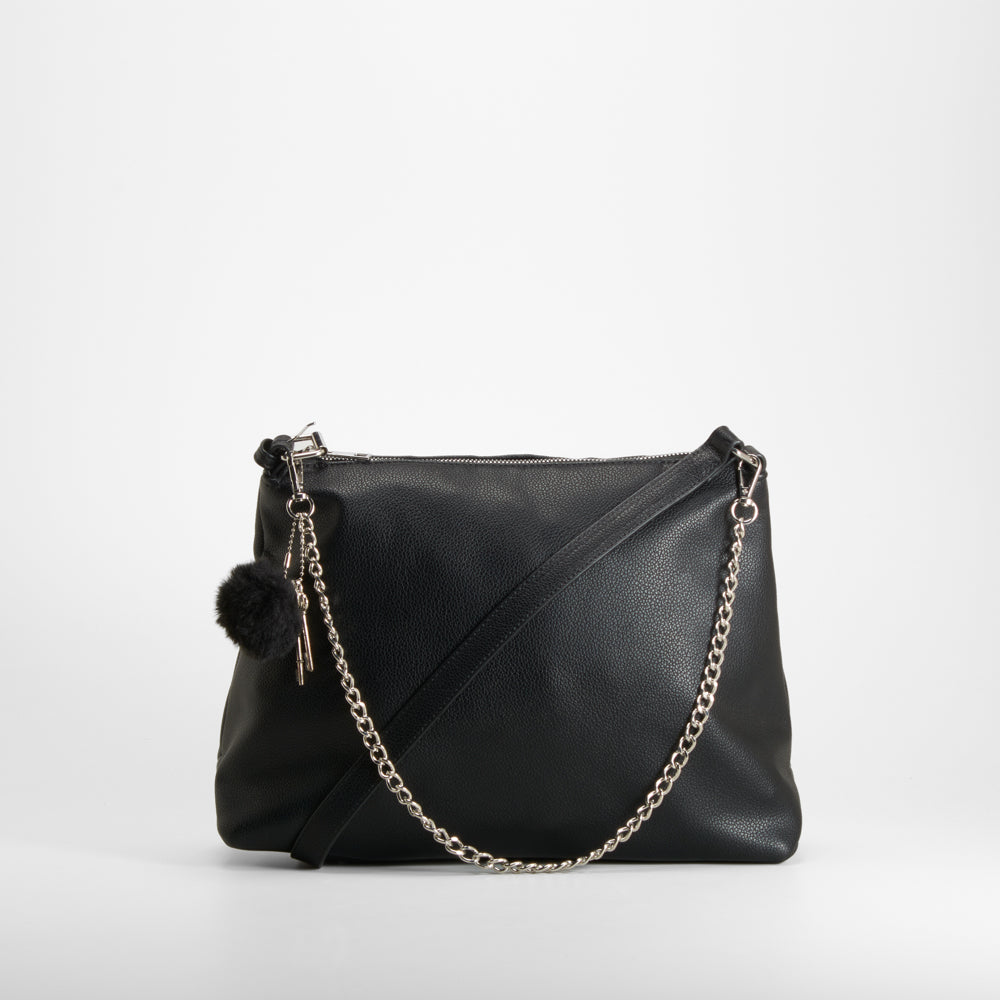 Bolso hombro cadenas negro PICCOLA PIU