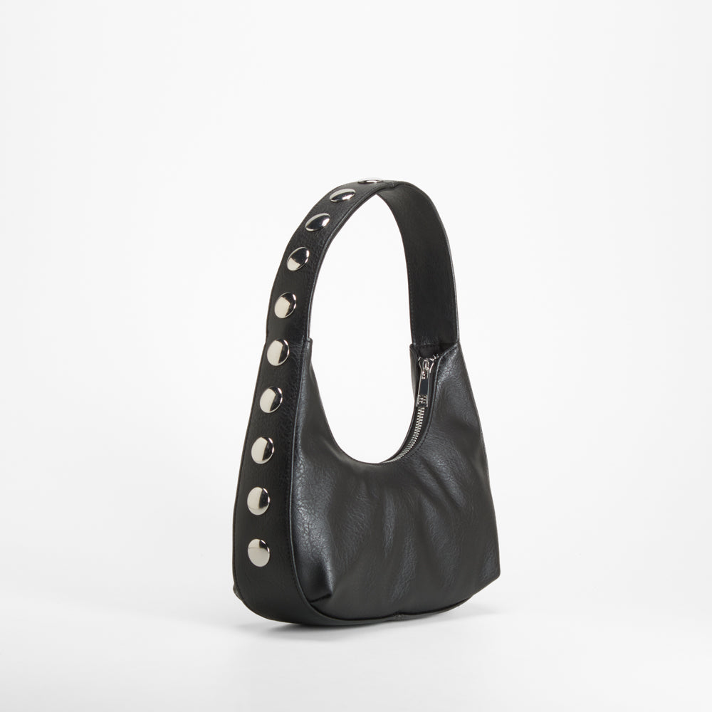 Bolso hombro detalles metálicos negro PICCOLA PIU