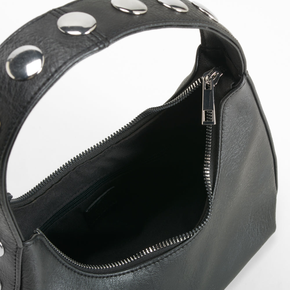Bolso hombro detalles metálicos negro PICCOLA PIU