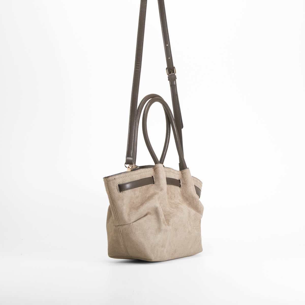 Bolso mediano efecto ante marrón PICCOLA PIU