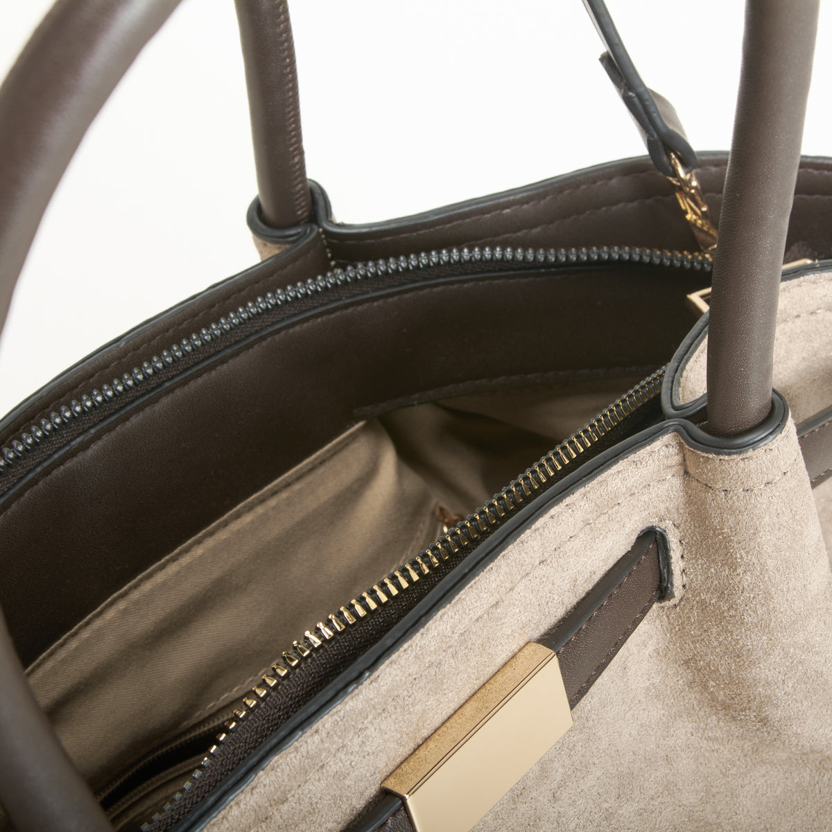 Bolso mediano efecto ante marrón PICCOLA PIU