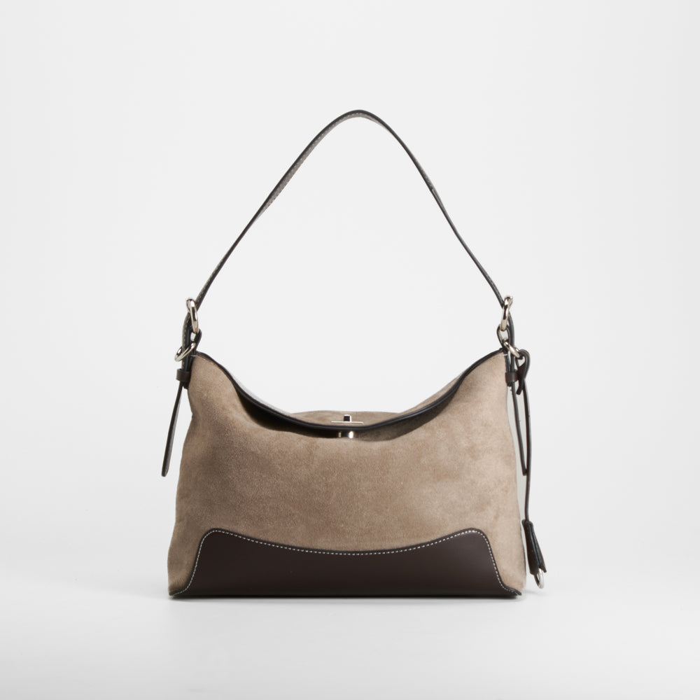 Bolso hombro efecto ante beige PICCOLA PIU