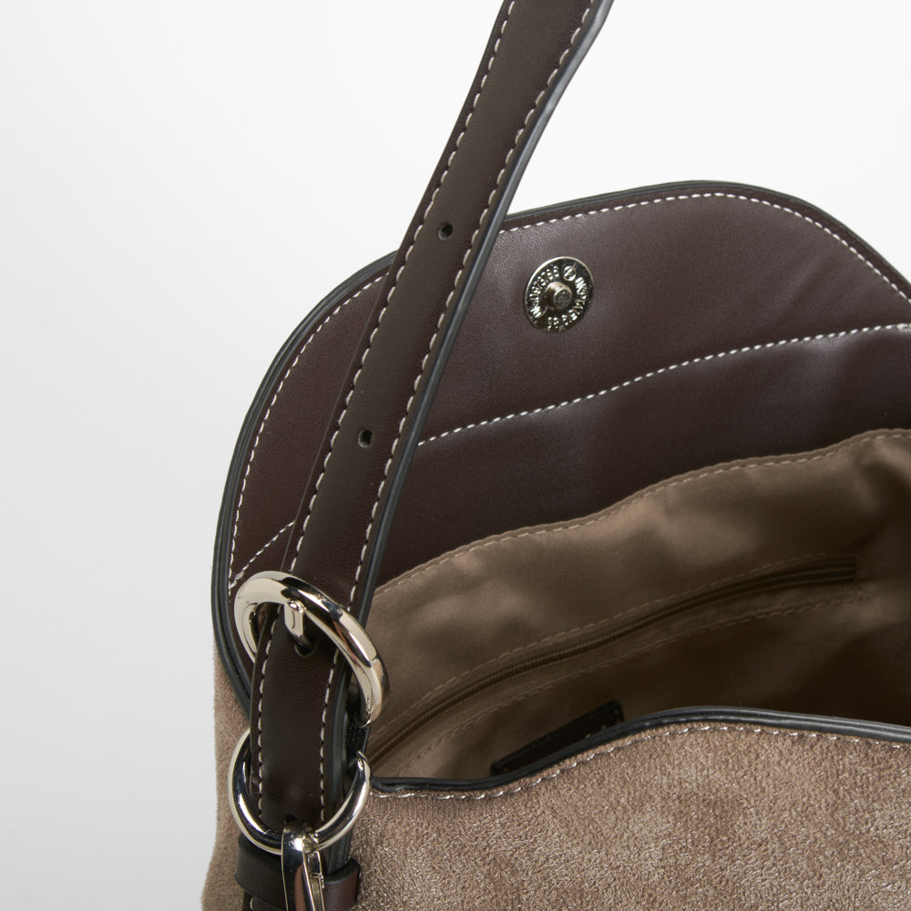 Bolso hombro efecto ante beige PICCOLA PIU