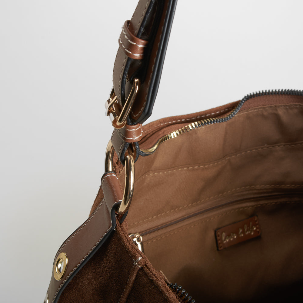Bolso hombro marrón elegante PICCOLA PIU
