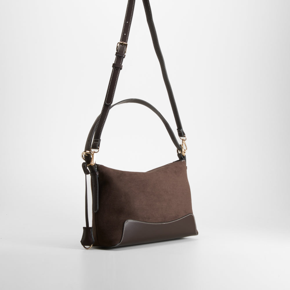 Bolso hombro efecto ante marrón PICCOLA PIU