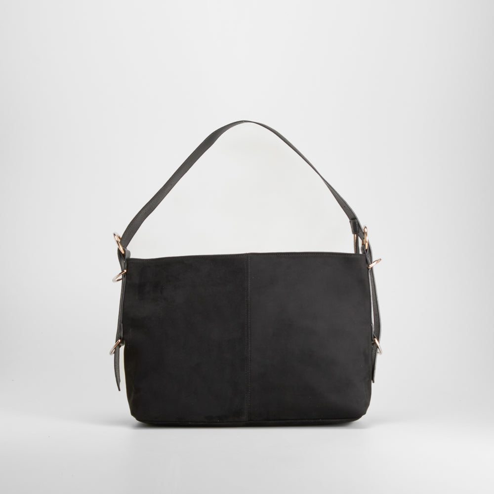 Bolso hombro efecto ante negro PICCOLA PIU