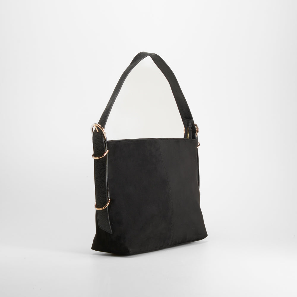 Bolso hombro efecto ante negro PICCOLA PIU