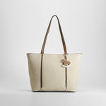 Shopper textil  detalle beige Piccola Piu