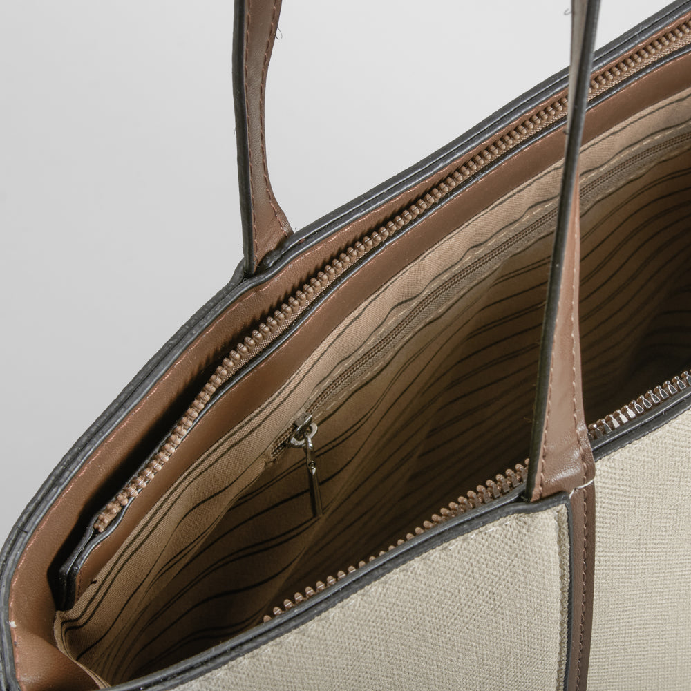 Shopper textil  detalle beige Piccola Piu