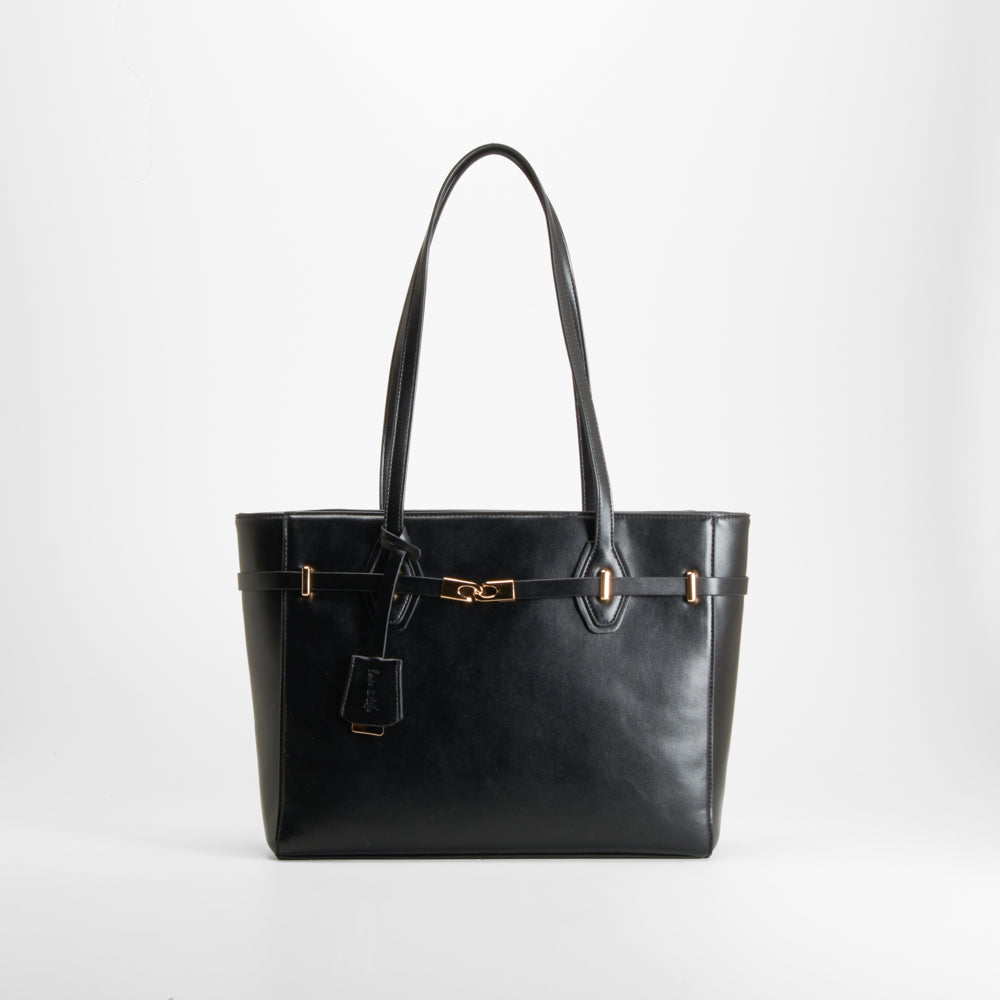 Bolso shopper asa larga negro PICCOLA PIU