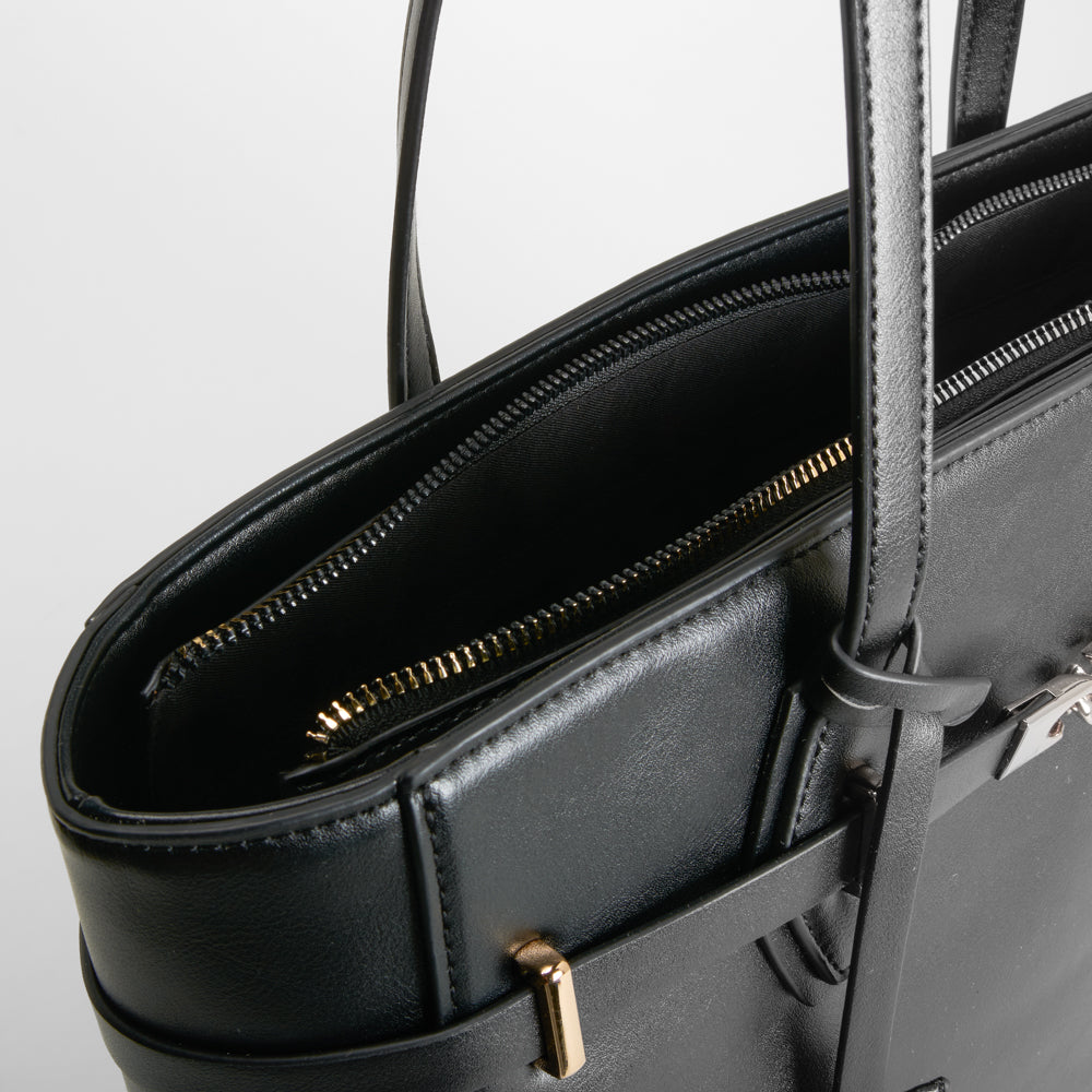 Bolso shopper asa larga negro PICCOLA PIU