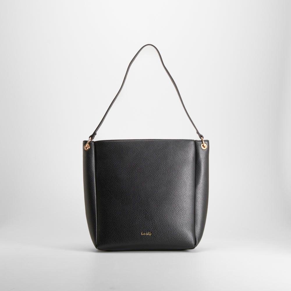 Bolso shopper hombro negro PICCOLA PIU