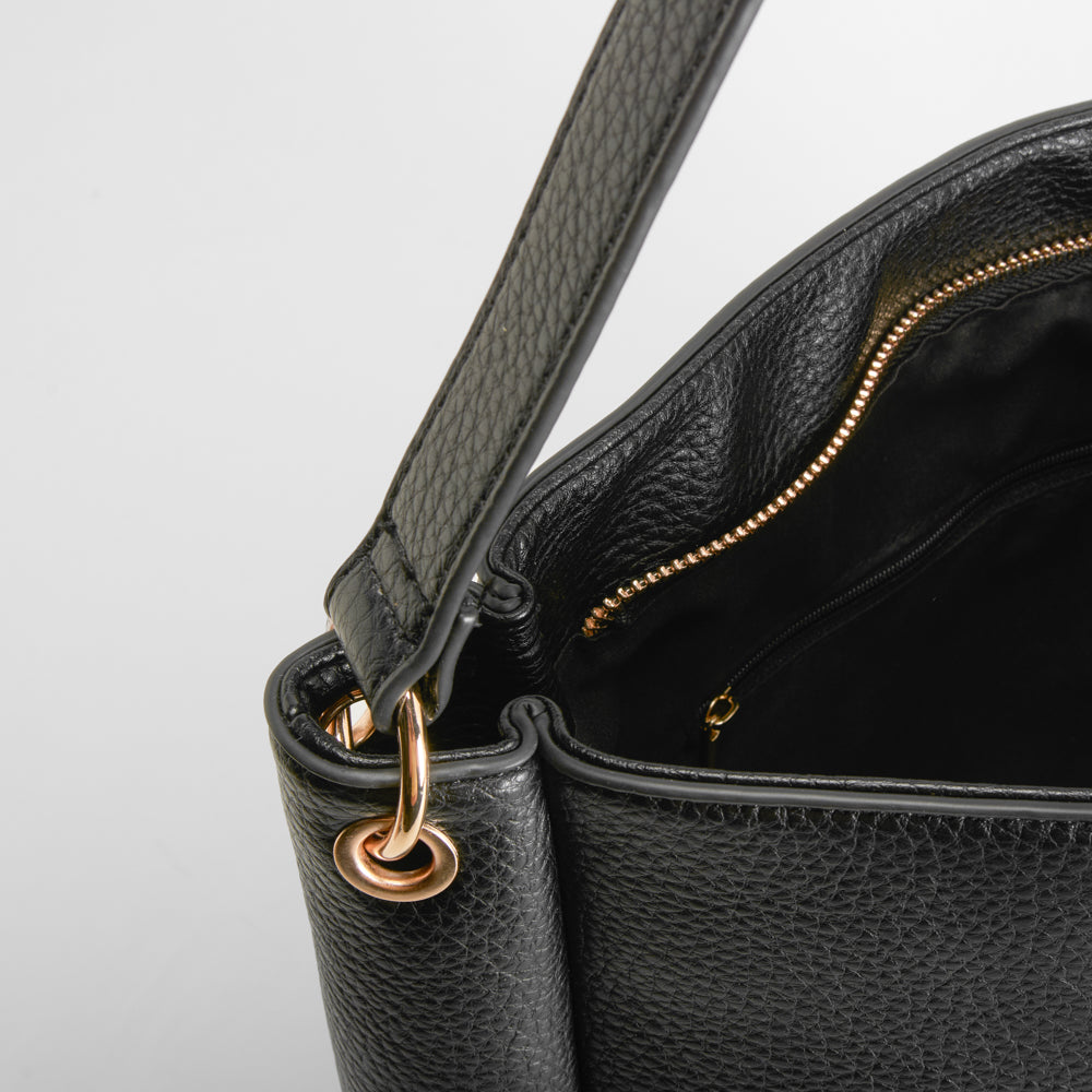 Bolso shopper hombro negro PICCOLA PIU